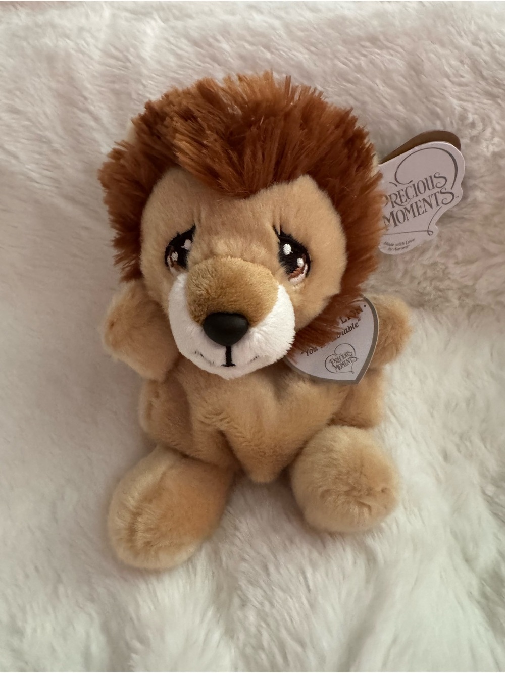 Precious Moments Palm Pals Tan and Brown Plush Lion Stuffed Toy